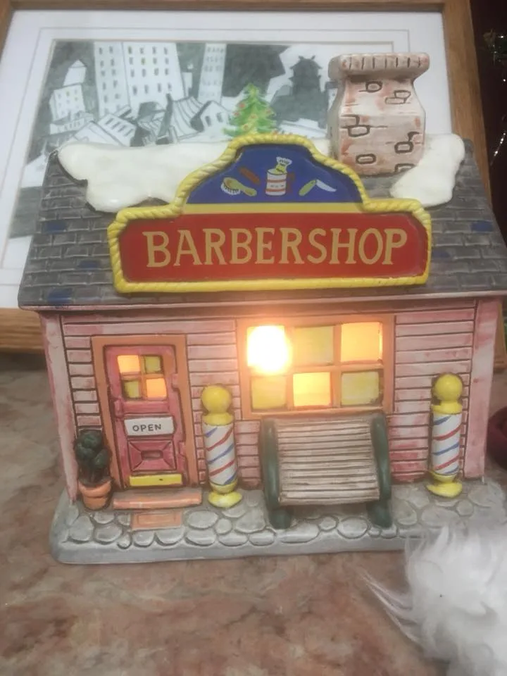 Barbershop figurine decoration